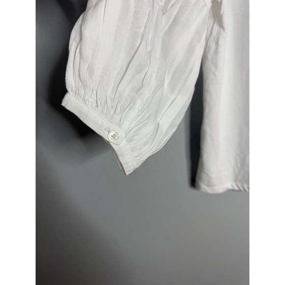 Madewell Puff-Sleeve Drop-Shoulder Knit Top White Small NWT - Picture 7 of 7